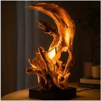 Möbel Bressmer Tisch-Tageslichtlampe KRYTON Tischlampe Holz Treibholz, handgefertigte Tischleuchte, 80 cm, Nicht Inklusiv