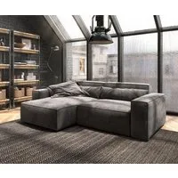 DELIFE Ecksofa Sirpio, Mikrofaser Khakibraun 230x155 cm Recamiere variabel