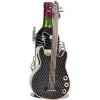 XiRRiX Weinflaschenhalter Flaschenhalter aus Metall Gitarre, (Metall Skulptur, 1-St., H: 30 cm), Geschenk für Geburtstag Wein Geschenk mit Korkensammler