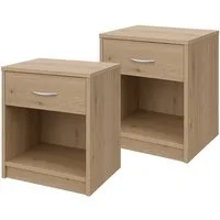 HTI-Living Nachtschrank Nachtschrank mit 1 Schublade 2er-Set (Set, 2 Nachtschränke) Nachttisch Nachtkommode