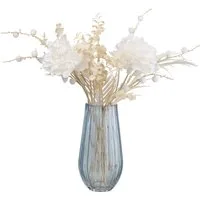 Kunstblumenstrauß Peonien-Mix-Bund mit Vase Pfingstrose, Creativ green, Höhe 58 cm, mit Textilpflanzen in trendiger Trockenblumen-Optik