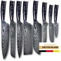 Küchenkompane Messer-Set Asiatisches Messerset Kuro 8-teiliges Küchenmesser Set Premium (8-tlg)