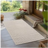 Teppium Teppich Skandinavischer 3D-Teppich, Rechteckig, Höhe: 5 mm, Indoor Outdoor Teppich Wetterfest 3D Optik Wohnzimmer Küchen Terrasse
