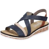 Rieker Riemchensandale, Sommerschuh, Sandalette, Keilabsatz, mit Klettriemchen