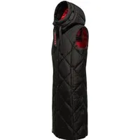 Navahoo Steppweste Schnuckel warme Damen Outdoor-Weste lang mit Kapuze