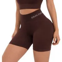 Smilodox Shorts Azura, Seamless Booty Scrunch Radlerhose mit Schriftzug Yoga & Gym Push Up High Waist Hotpants Blickdicht Shaped Fit Fitness Alltag