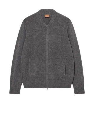 mos mosh gallery - MMGRyan Soft Zip Cardigan Knit charcoal melange - Gr. - M