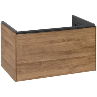 Villeroy und Boch Subway 3.0 Waschtisch-Unterschrank C57301RH 77,2x42,9x47,8cm, ohne LED/Griff Volcano black, kansas oak