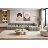 Kaiser Möbel Ecksofa L-form, Wohnlandschaft für Wohnzimmer, Bouclé-Stoff Abriamo, Selia, Ecksofa, Modernes L-Design,Weiche, abgerundete Formen,Trendiger Bouclé-Stoff