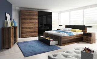 Schlafzimmer Set 5 tlg DANTOS inkl.Doppelbett 180cm und Schrank 200cm