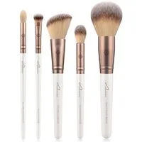 Luvia Cosmetics Kosmetikpinsel-Set DAILY ESSENTIALS, 5 tlg., Nurai-Pinselhaar, vegan und hautfreundlich, verliert keine Haare.