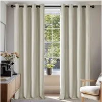 Deconovo Verdunkelungsvorhang Gardinen mit Ösen Blickdichte Vorhang Kälteschutz Schlafzimmer 2er Set, Blackout Curtain einfarbig Thermo Vorhang Verdunkelung Wärmeisolierend