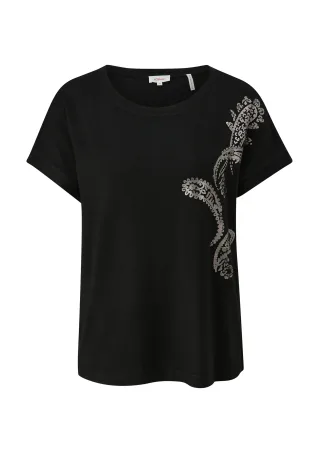 s.Oliver Red Label - T-Shirt mit Pailletten schwarz - Gr. - 34