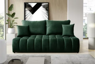 Sofa 3-Sitzer mit Schlaffunktion NINA Stoff Soft Grün