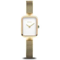 Bering Quarzuhr Petite Square gold poliert/gebürstet 14520-334 14520-334, Hochwertiges Produkt mit zeitlosem Design, sorgfältiger Verarbeitung