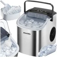 tectake Elektrischer Eiswürfelbereiter Eiswürfelmaschine, 1,2 l Wassertank, 2 Eiswürfelgrößen