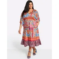 Sheego Etuikleid Kleid Kurzarm