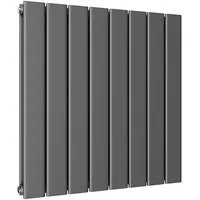SONNI Designheizkörper Design Heizkörper Flach Anthrazit mit Multiblock Doppellagig/Einlagig, Paneelheizkörper Vertikal/Horizontal, Doppellagig/Einlagig, Anthrazit
