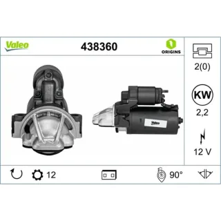 Valeo Anlasser 2,2 kW Citroen Fiat Ford Land Rover Peugeot 438360