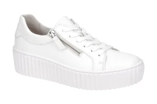 Gabor 73.200.21 Halbschuhe Sneaker wei? Echtleder Gummisohle Plateau 3cm