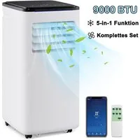 COSTWAY 4-in-1-Klimagerät, 9000BTU Klimaanlage bis 60m³, 42L/Tag, mit APP
