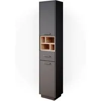 Vicco Hochschrank Beatrice, Anthrazit/Sonoma, 38 x 190 cm (1-St)