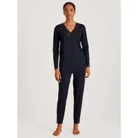 CALIDA Schlafanzug Elegant Dreams (2 tlg) Spitze an Ausschnitt und Bündchen, Single Jersey, elastisch, weich
