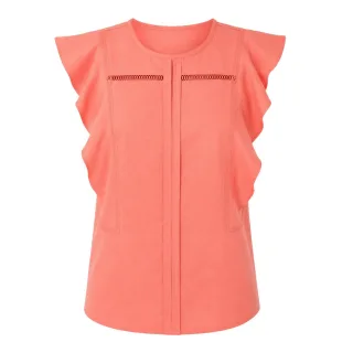 Boss - "Bileina" Bluse für Damen, Flatter-Ärmel (Koralle)