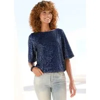 LASCANA Paillettenshirt mit weiten Ärmeln, festliches Glitzershirt, Partyshirt