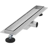 LuxeBath Duschrinne Edelstahl Doppelseitige Bodenablauf 2in1, Komplettset Bodenbefestigung, Duschablauf, Siphon mit Geruchsstop, Haarsieb, Ablaufrinne Dusche