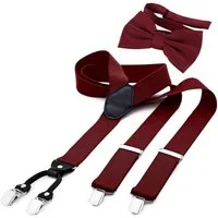 DonDon Hosenträger 3,5 cm breit (2er Set, 2-St., Hosenträger mit farblich passender Fliege) 2er Set, Hosenträger Y-Form, farblich passende Fliege