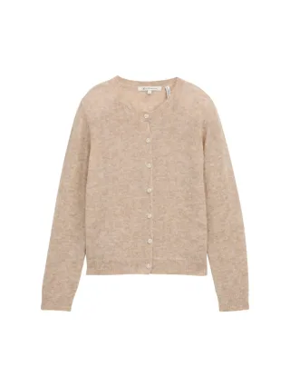 TOM TAILOR Denim - Cardigan mit Rundhalsausschnitt braun - Gr. - L