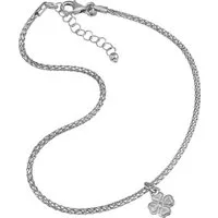 SilberDream Fußkette mit Anhänger SilberDream Fußkette silber für Damen 925, Damen Fußkette Kleeblatt aus 925 Sterling Silber, Farbe: silber