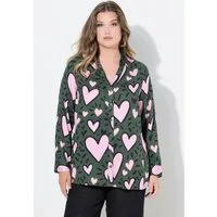 MIAMODA Longbluse Bluse Komfort Fit herz-Muster Langarm