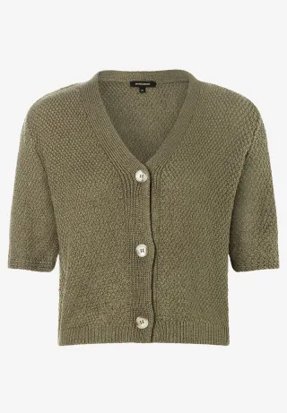 MORE & MORE - Kurzarm-Cardigan grün - Gr. - 40