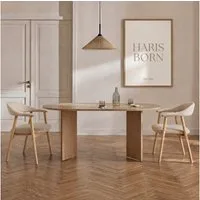 Haris Børn Esszimmerstuhl mit Armlehne (Massiv Eiche) - Polsterstühle für Esszimmer (Set, 2 St), Premium Esszimmer Stühle & Esstisch Stühle - Moderner Polsterstuhl