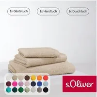 s.Oliver Handtuch Set s.Oliver, Premium Qualität, 600 gr/m², Walkfrottier (Set, 3-St), 1 Gästetuch 30x50 cm, 1 Handtuch 50x100 cm, 1 Duschtuch 70x140 cm