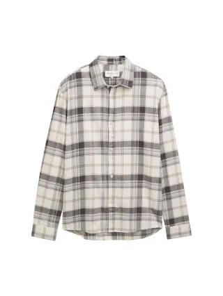 Denim Tom Tailor - Relaxed Fit Hemd mit Karomuster off white check - Gr. - XXL