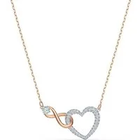 Swarovski Kette mit Anhänger Unendlichkeitsschleife/Herz, mit Swarovski® Kristall