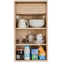 SIMMOB Rollladenschrank Küchenschrank, höhenverstellbare Böden, Eiche, 72x40x35 cm