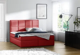 Boxspringbett Bett MEDIANO Kunstleder Rot 200x200cm inkl.Bettkasten