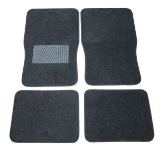 4x Textil Fußmatten Autoteppich VORN + HINTEN Anthrazit Schwarz viele Fahrzeuge