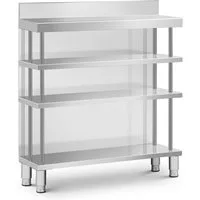 Royal Catering Arbeitstisch Edelstahl Bar-Arbeitstisch 100x30 cm mit Rückwand & Aufkantung 400 kg