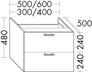 Burgbad Unterschrank System 30 Preisgruppe 4 Sana 480x600x500 Trend- oder RAL-Farbe Hochglanz WYJF060F5348