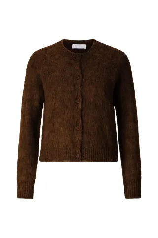 Rich & Royal - Crew Nk Brushed Cardi Set chocolate torte - Gr. - S
