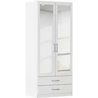 rauch Kleiderschrank Schrank Garderobe Ankleide GAMMA Breiten 91/136/181/226/271/315/360 cm (in 3 Ausstattungen BASIC/CLASSIC/PREMIUM (inkl. SOFT-CLOSE-Funktion) verschiedene Griff-Varianten, mit Spiegel TOPSELLER MADE IN GERMANY