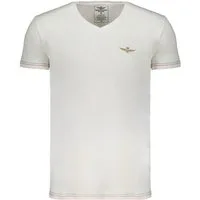 Aeronautica Militare T-Shirt Herren V-Ausschnitt T-Shirt Weiß mit