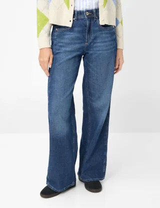 Brax Damen Five-Pocket-Hose Style MORGAN USED REGULAR BLUE, denim blau, Gr. 34K