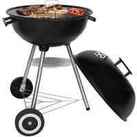 SunJas Holzkohlegrill CA-20 Neu Kugelgrill Campinggrill mit Luftventilen Deckel und Rädern, BBQ Kugelgrill XXL Standgrill Grillwagen Rundgrill kohlegrill