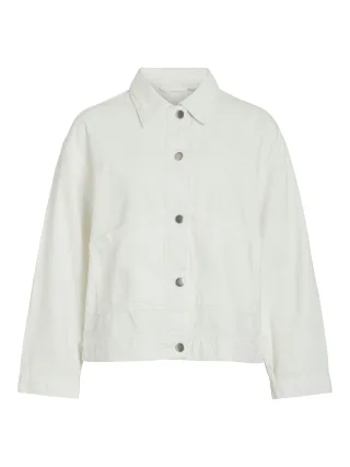 VILA - VIPAL L/S DENIM JACKET/BFS snow white - Gr. - 36